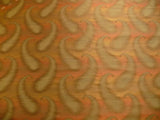 100% Silk Jacquard Hazy Paisley Ikat "vinegar" Orange Gold Yellow Thick Reversible