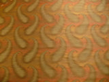 100% SILK JACQUARD HAZY PAISLEY IKAT "VINEGAR" ORANGE