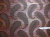 100% Silk Jacquard Hazy Paisley Ikat "java Berry" Purple Deep Red Thick Reversible