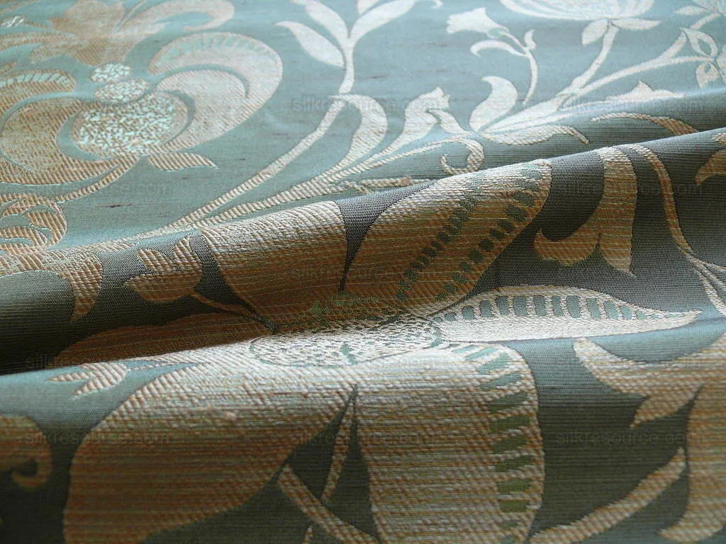 100% SILK LAMPAS FAIRY TALE POM "SPRUCE" GREEN