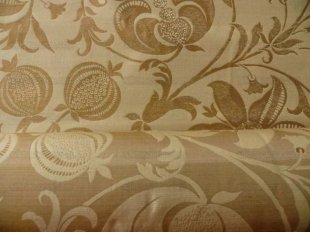 100% SILK LAMPAS FAIRY TALE POM "ANTELOPE" TAN