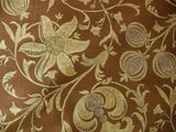 100% Silk Lampas Fairy Tale Pom "sepia" Brown Gold Cream Josef Frank - By The Yard -MSRP USD 345/y