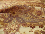 HIGH END HEAVY SILK LAMPAS LARGE PAISLEY "BRANCH" BROWN R