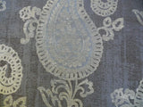 Koplavitch 100% Silk Damask Giant Paisley "glacier" Blue Silver Gray Gold MSRP USD 340/y