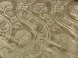 100% Silk Damask Peony River - Moonstone Ecru