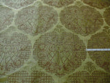 100% Silk Lampas Aged Metal Large Medallion "lime" Green Brown Khaki MSRP USD 328/yard