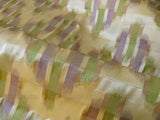 100% SILK LAMPAS IKAT WAVE "LILAC" KHAKI