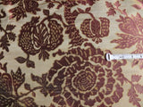 100% Silk Lampas Papercut Tree Of Life Pomegranate "plumy" Khaki Maroon Beige