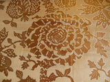 100% Silk Lampas Palampore Ikat Tree Of Life Pomegranate and Figs "toffee Twist" Gold Mocha Reversible
