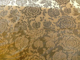 100% Silk Lampas Papercut Tree Of Life Pomegranate "cloudy" Gray Silver