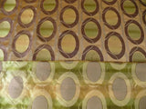 100% Silk Lampas Egg Mirror "loden" Khaki Green Brown Grey Gold