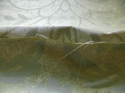 BY Yard 100% Silk Damask Large Stone Paisley "willow" Green Mid Century