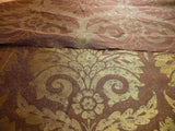 100% SILK DAMASK LARGE STONE PAISLEY "JAVA" BROWN BTY