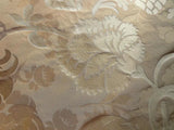 100% SILK LAMPAS CARNATION CREWEL "EGGSHELL" KHAKI