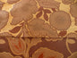 100% SILK LAMPAS LARGE ART DECO FLOWER VINE "COGNAC" BROWN
