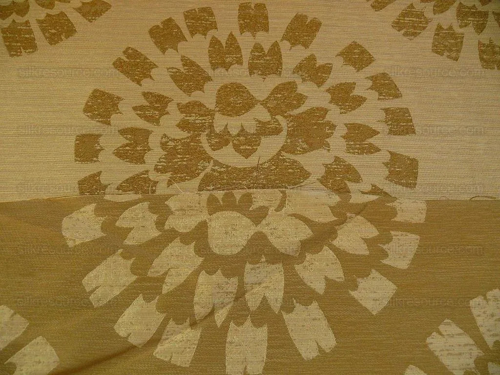 100% SILK DAMASK LARGE MODERN PINWHEEL "COIN" GREEN BTY