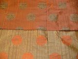 By yard 100% Silk Damask Moon In Bamboo Grove "coral" Orange Pink Gold Mid-century MSRP USD 285