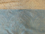 100% SILK FINE LINE DAMASK LAMPAS PAISLEY "DUSK" BLUE