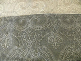 100% SILK FINE LINE DAMASK LAMPAS PAISLEY "CRYSTAL" BLACK