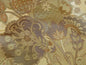 100% SILK LAMPAS ART DECO FLOWER PAISLEY "VERBENA" TAN