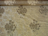 By Yd Hiend 100%silk Lampas Peony Bush "silver" Gray Beige 560 Silver