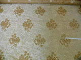 By Yd Hiend 100%silk Lampas Peony Bush "creme" Ecru Beige Tan Gold Brown 560 Creme