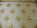 100% SILK LAMPAS PEONY PAISLEY "CREME" ECRU