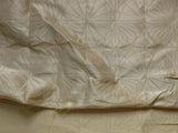 100% Silk Damask Modern Geometric Daisy Round  Sun Burst "flax" Gold Beige By Yard