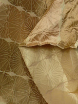 100% Silk Damask Modern Geometric Daisy Round Sun Burst "goldspun" Gold Copper Brown By yard