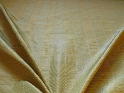 100% SILK JACQUARD PIANO KEY TEXTURE "PARSLEY" GOLD