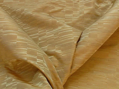 100% SILK JACQUARD STAGGERED STRIPE TEXTURE "AMBER" GOLD
