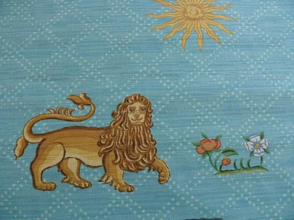 LEE JOFA/G. P.& J. BAKER EPIC "NARNIA" BLUE LION SUN KIDS BTY