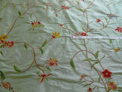 Maxwell "spectacular" Morning Blue Aqua Silk Embroidery