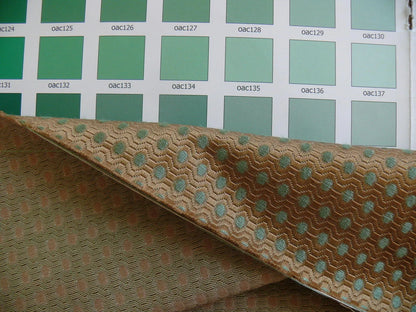 By Yd Brunschwig &amp; Fils Calisson Aqua Green Copper Mini Dot Silk Jacquard