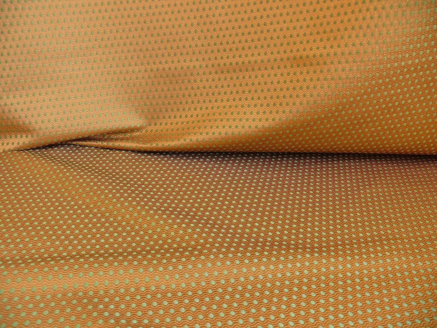 By Yd Brunschwig &amp; Fils Calisson Aqua Green Copper Mini Dot Silk Jacquard