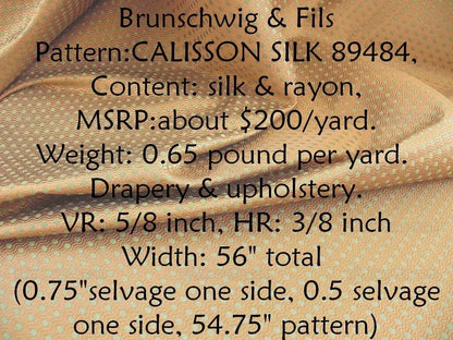 By Yd Brunschwig &amp; Fils Calisson Aqua Green Copper Mini Dot Silk Jacquard