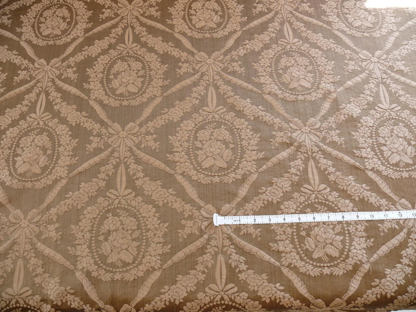 Scalamandre Silk+cotton Brown Damask Victoria Cameo