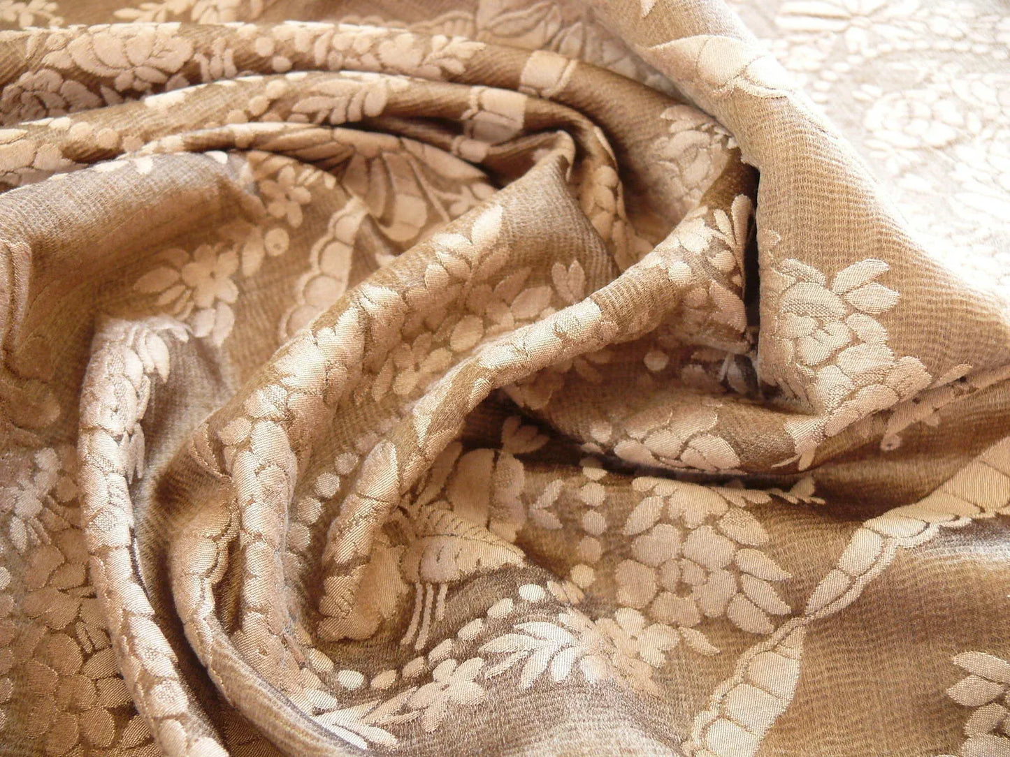 Scalamandre Silk+cotton Brown Damask Victoria Cameo
