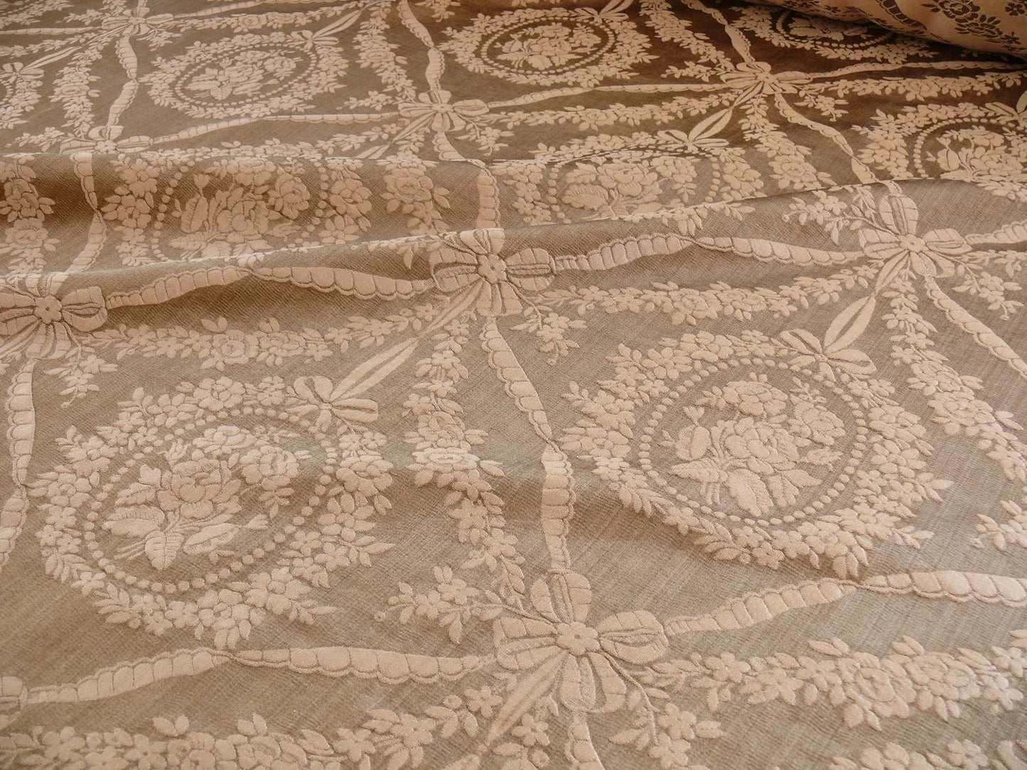 Scalamandre Silk+cotton Brown Damask Victoria Cameo