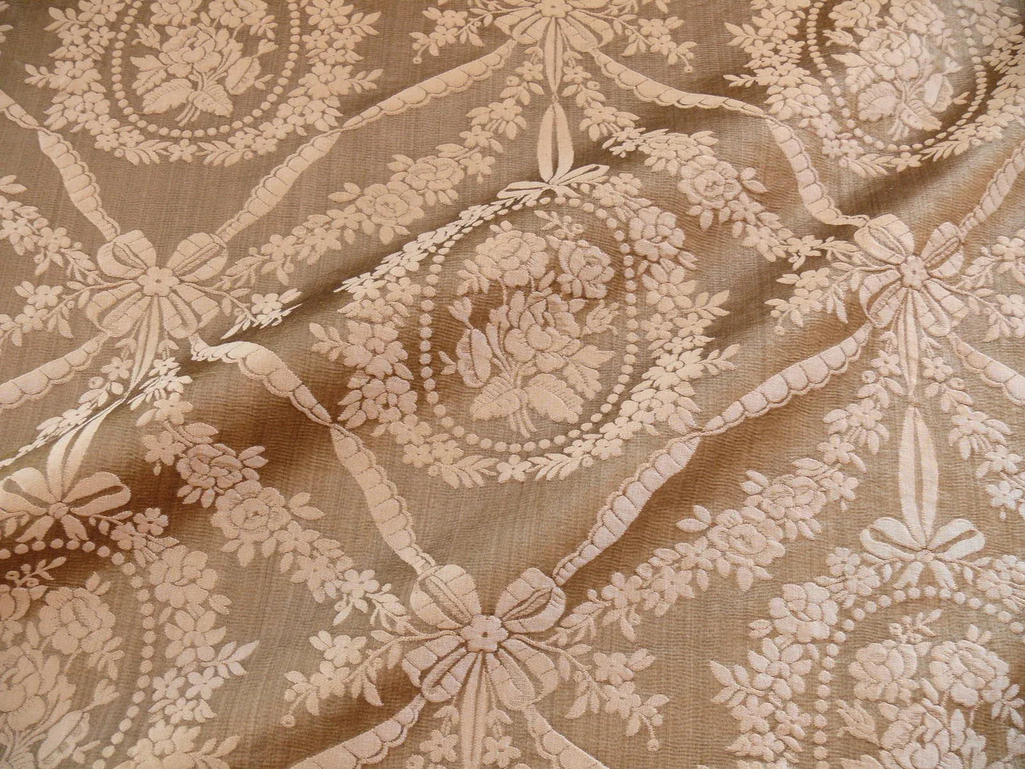 Scalamandre Silk+cotton Brown Damask Victoria Cameo