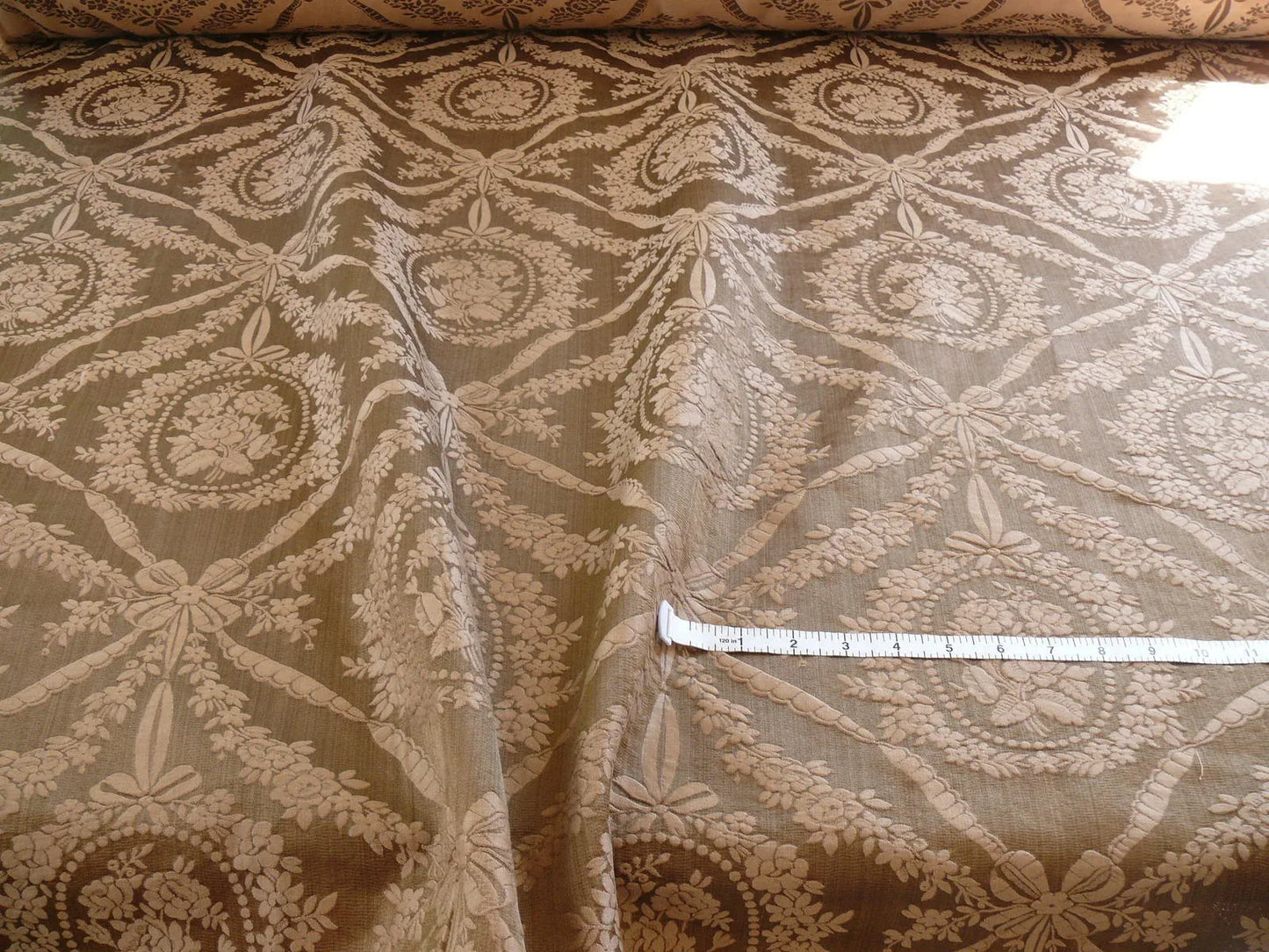 Scalamandre Silk+cotton Brown Damask Victoria Cameo