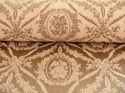 Scalamandre Silk+cotton Brown Damask Victoria Cameo