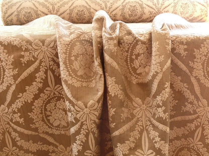 Scalamandre Silk+cotton Brown Damask Victoria Cameo