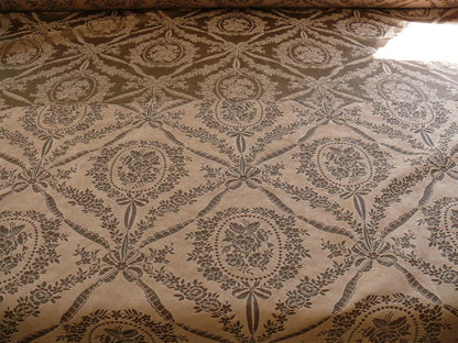 Scalamandre Silk+cotton Brown Damask Victoria Cameo