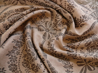 Scalamandre Silk+cotton Brown Damask Victoria Cameo