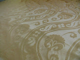 100% Silk Damask Peony River - Gold Dust Yellow Cream High End