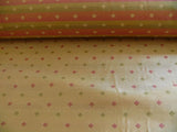 100% Silk Lampas Diamond Dot "tuscana" Yellow Pink Sage Green  Stripe Reversible