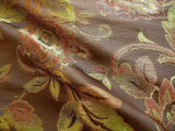 RM COCO 100% SILK LAMPAS GILDED PAISLEY "JAVA" BROWN