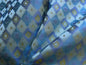 HiEND 100%SILK LAMPAS "SAPPHIRE" BLUE DIAMOND HARLERQUIN BTY