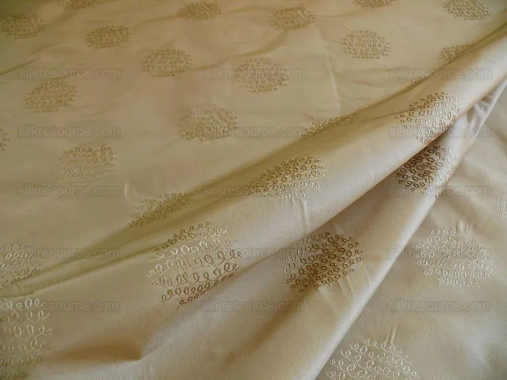 Bty Hiend 100%silk Taffeta Damask Loop Doodle "biscotti" Beige MSRP USD 200+/Y